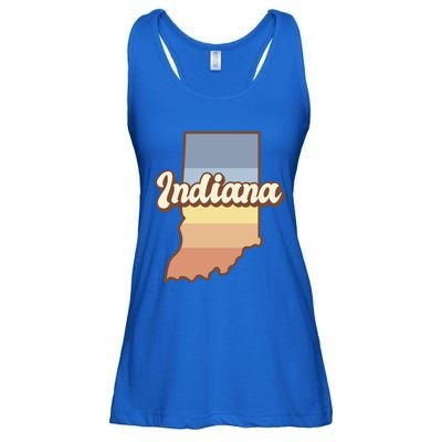 Indiana Retro Sunset Logo Ladies Essential Flowy Tank