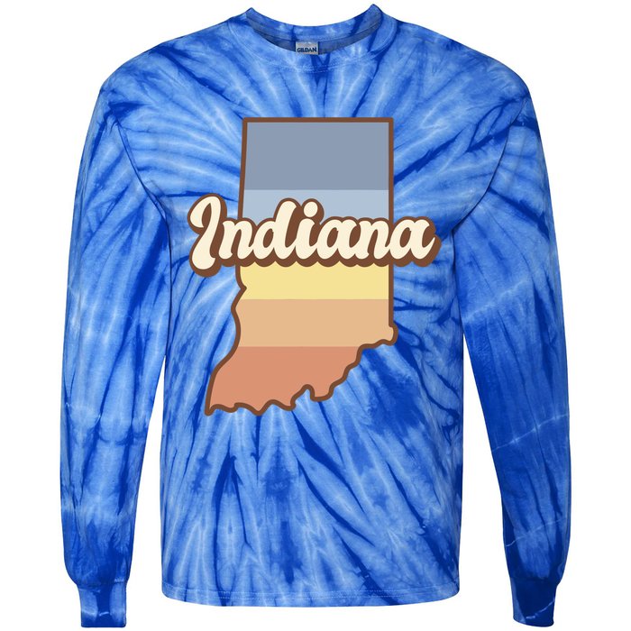 Indiana Retro Sunset Logo Tie-Dye Long Sleeve Shirt