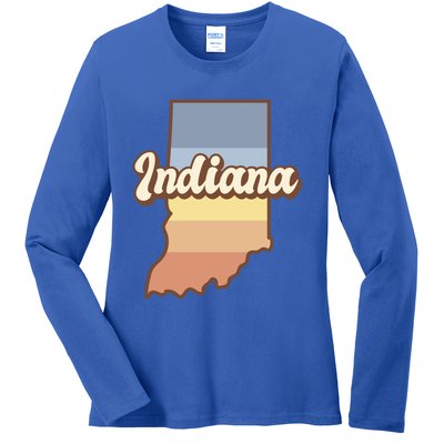 Indiana Retro Sunset Logo Ladies Long Sleeve Shirt