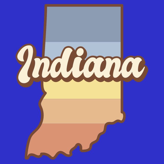 Indiana Retro Sunset Logo Womens T-Shirt