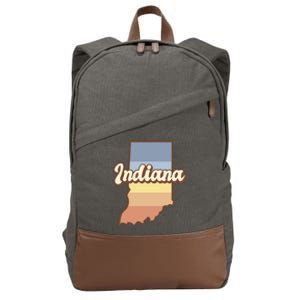 Indiana Retro Sunset Logo Cotton Canvas Backpack