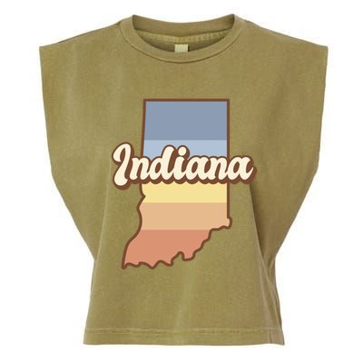 Indiana Retro Sunset Logo Garment-Dyed Women's Muscle Tee