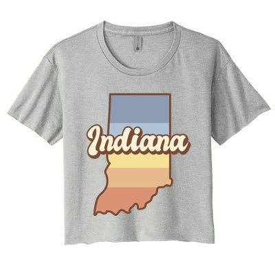 Indiana Retro Sunset Logo Women's Crop Top Tee