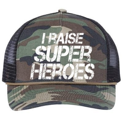 I Raise Super Heroes Proud Super Mom Super Dad Cute Gift Retro Rope Trucker Hat Cap