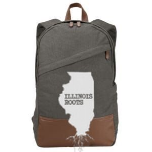 Illinois Roots  State Map Gift Illinois Cotton Canvas Backpack