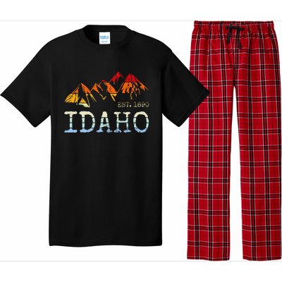 Idaho Retro Sunset Vintage Mountain Home Est 1890 Hiking Pajama Set