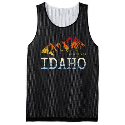 Idaho Retro Sunset Vintage Mountain Home Est 1890 Hiking Mesh Reversible Basketball Jersey Tank