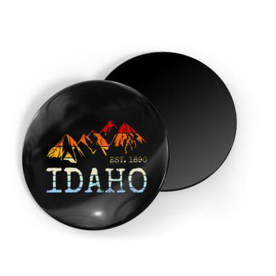 Idaho Retro Sunset Vintage Mountain Home Est 1890 Hiking Magnet