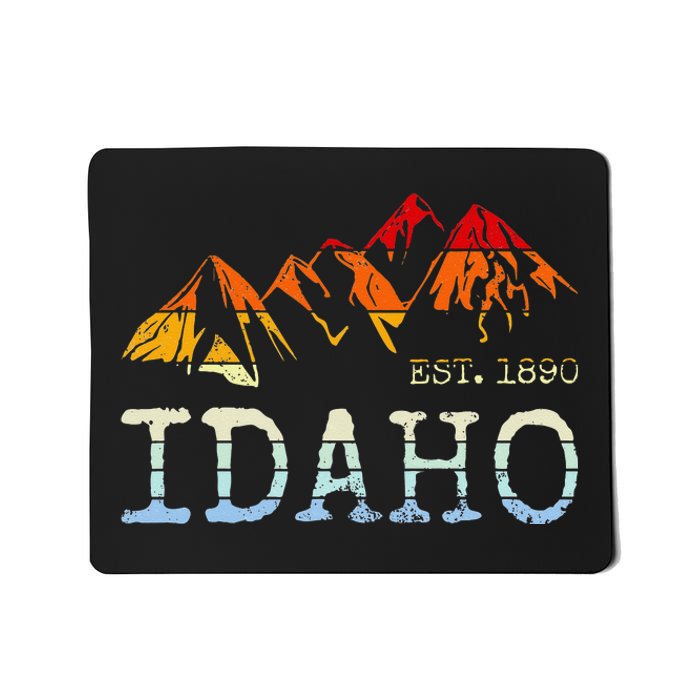 Idaho Retro Sunset Vintage Mountain Home Est 1890 Hiking Mousepad