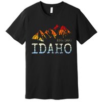 Idaho Retro Sunset Vintage Mountain Home Est 1890 Hiking Premium T-Shirt