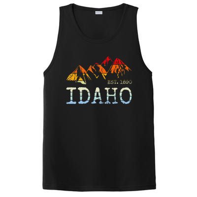 Idaho Retro Sunset Vintage Mountain Home Est 1890 Hiking PosiCharge Competitor Tank