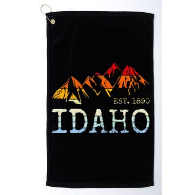 Idaho Retro Sunset Vintage Mountain Home Est 1890 Hiking Platinum Collection Golf Towel