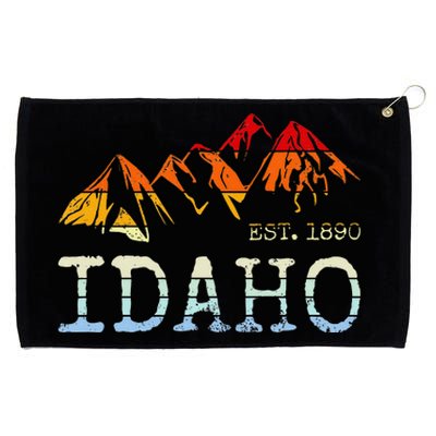 Idaho Retro Sunset Vintage Mountain Home Est 1890 Hiking Grommeted Golf Towel