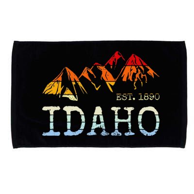 Idaho Retro Sunset Vintage Mountain Home Est 1890 Hiking Microfiber Hand Towel