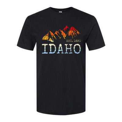 Idaho Retro Sunset Vintage Mountain Home Est 1890 Hiking Softstyle CVC T-Shirt