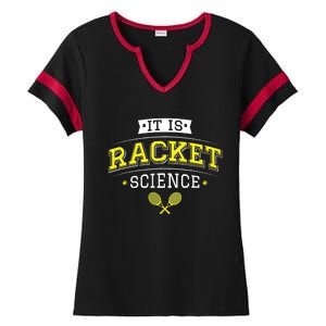 Its Racket Science Funny Tennis Lover Coach Ladies Halftime Notch Neck Tee