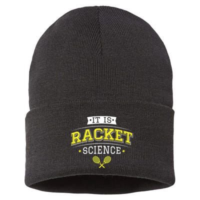Its Racket Science Funny Tennis Lover Coach Sustainable Knit Beanie