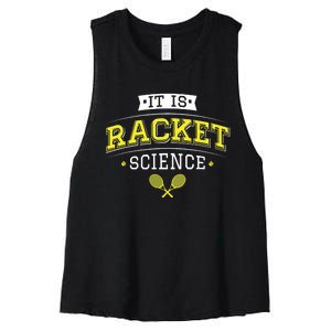 Its Racket Science Funny Tennis Lover Coach Women's Racerback Cropped Tank