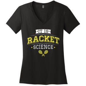 Its Racket Science Funny Tennis Lover Coach Women's V-Neck T-Shirt