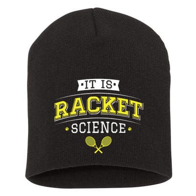 Its Racket Science Funny Tennis Lover Coach Short Acrylic Beanie