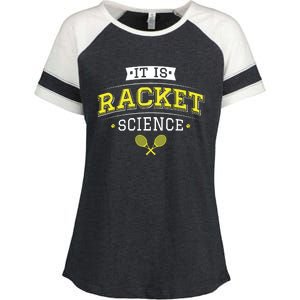 Its Racket Science Funny Tennis Lover Coach Enza Ladies Jersey Colorblock Tee