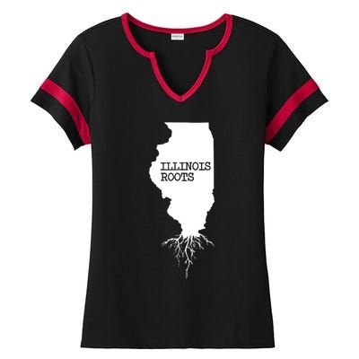 Illinois Roots Shirts State Map Gift Illinois Ladies Halftime Notch Neck Tee