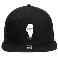 Illinois Roots Shirts State Map Gift Illinois 7 Panel Mesh Trucker Snapback Hat