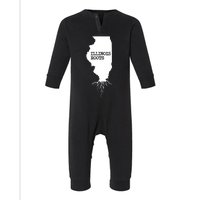 Illinois Roots Shirts State Map Gift Illinois Infant Fleece One Piece