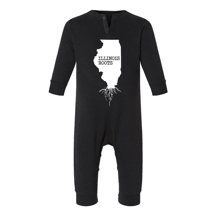 Illinois Roots Shirts State Map Gift Illinois Infant Fleece One Piece