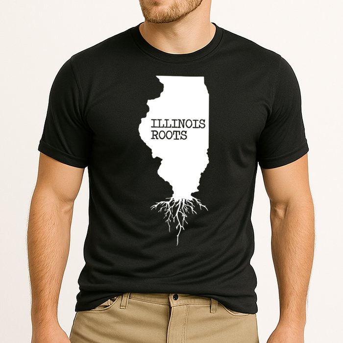 Illinois Roots Shirts State Map Gift Illinois Cooling Performance Crew T-Shirt