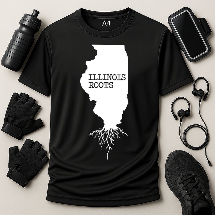 Illinois Roots Shirts State Map Gift Illinois Cooling Performance Crew T-Shirt