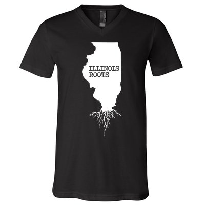Illinois Roots Shirts State Map Gift Illinois V-Neck T-Shirt