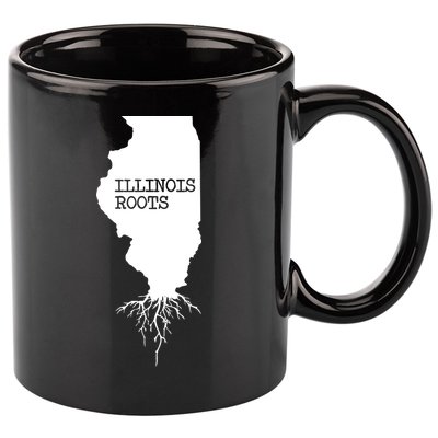 Illinois Roots Shirts State Map Gift Illinois 11oz C Handle Ceramic Mug
