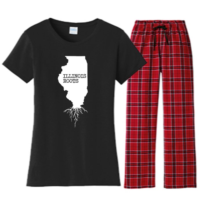 Illinois Roots Shirts State Map Gift Illinois Women's Flannel Pajama Set