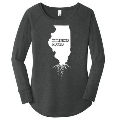 Illinois Roots Shirts State Map Gift Illinois Women's Perfect Tri Tunic Long Sleeve Shirt