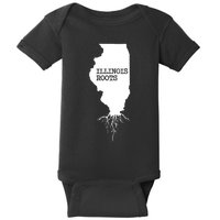 Illinois Roots Shirts State Map Gift Illinois Baby Bodysuit