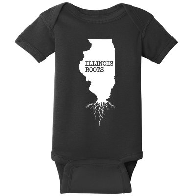 Illinois Roots Shirts State Map Gift Illinois Baby Bodysuit