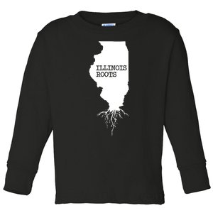 Illinois Roots Shirts State Map Gift Illinois Toddler Long Sleeve Shirt