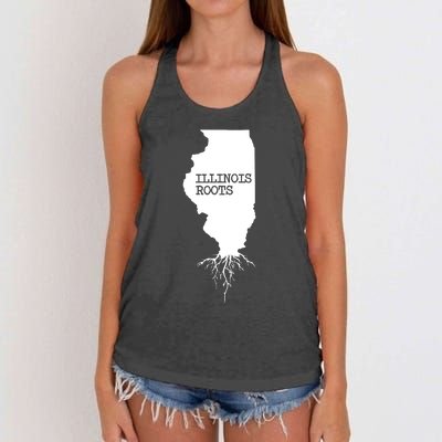 Illinois Roots Shirts State Map Gift Illinois Women's Knotted Racerback Tank