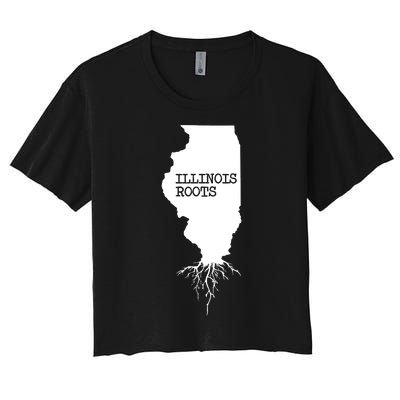 Illinois Roots Shirts State Map Gift Illinois Women's Crop Top Tee