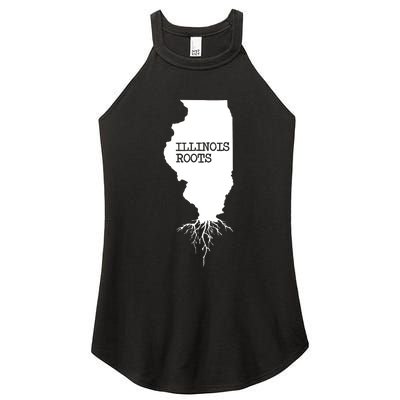 Illinois Roots Shirts State Map Gift Illinois Women's Perfect Tri Rocker Tank