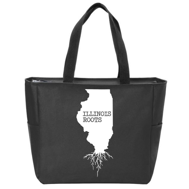 Illinois Roots Shirts State Map Gift Illinois Zip Tote Bag