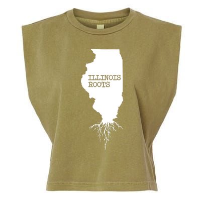 Illinois Roots Shirts State Map Gift Illinois Garment-Dyed Women's Muscle Tee