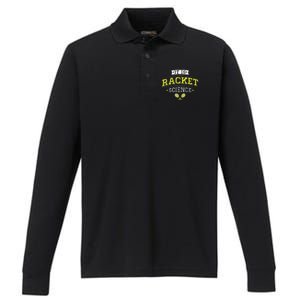 It's Racket Science Funny Tennis Lover & Coach Performance Long Sleeve Polo