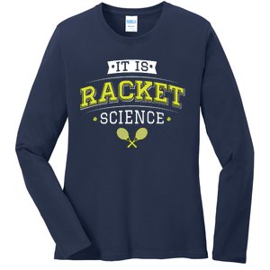 It's Racket Science Funny Tennis Lover & Coach Ladies Long Sleeve Shirt