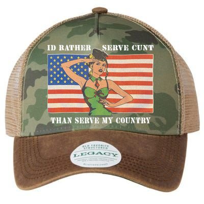 I'd Rather Serve Cunt Than Serve My Country I'd Rather Serve My Cunt Baby Legacy Tie Dye Trucker Hat
