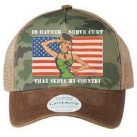 I'd Rather Serve Cunt Than Serve My Country I'd Rather Serve My Cunt Baby Legacy Tie Dye Trucker Hat
