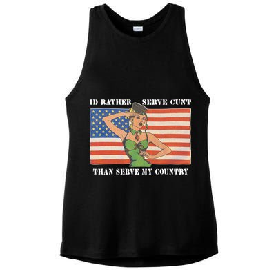 I'd Rather Serve Cunt Than Serve My Country I'd Rather Serve My Cunt Baby Ladies PosiCharge Tri-Blend Wicking Tank