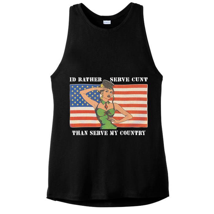 I'd Rather Serve Cunt Than Serve My Country I'd Rather Serve My Cunt Baby Ladies PosiCharge Tri-Blend Wicking Tank
