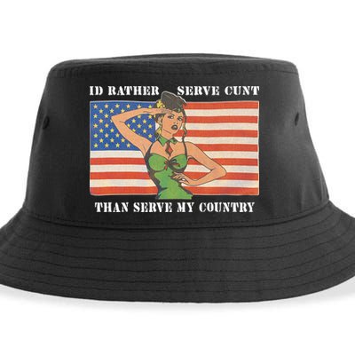 I'd Rather Serve Cunt Than Serve My Country I'd Rather Serve My Cunt Baby Sustainable Bucket Hat